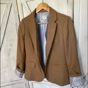 JCREW Tan Blazer size 2. Best lining ever. Goes with everything.
